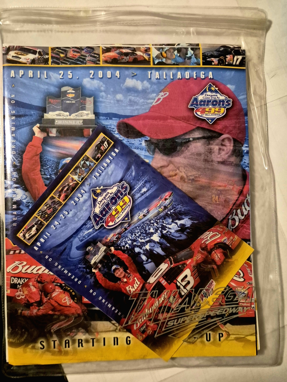 2004 NASCAR Aaron's 499 Talladega Souvenir Program & Starting Lineup Insert Lot